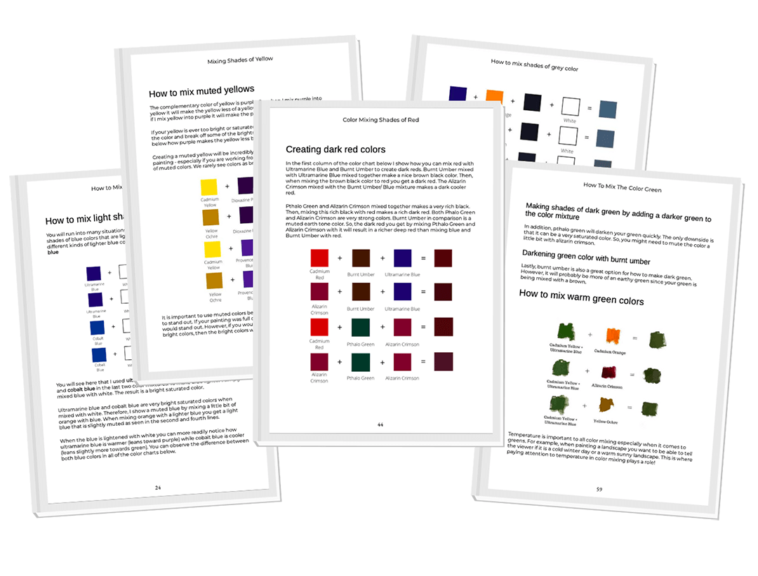 color charts inside the color mixing master guide ebook